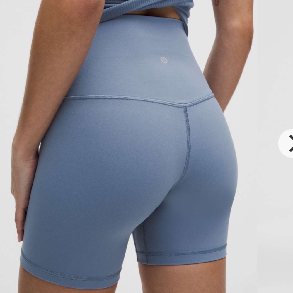 NWT SZ 0 Lululemon‎ Align Hi-Rise Short 6” Inseam Wash Denim Blue Activewear
